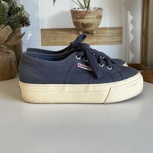 Superga Blue Platform Sneakers